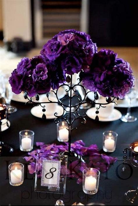 black and purple wedding bouquets|purple wedding flower arrangements centerpieces.